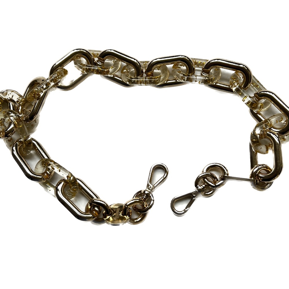 Loeuvre Chunky Gold Flecks Chain Strap Bag Handle 25" Long
